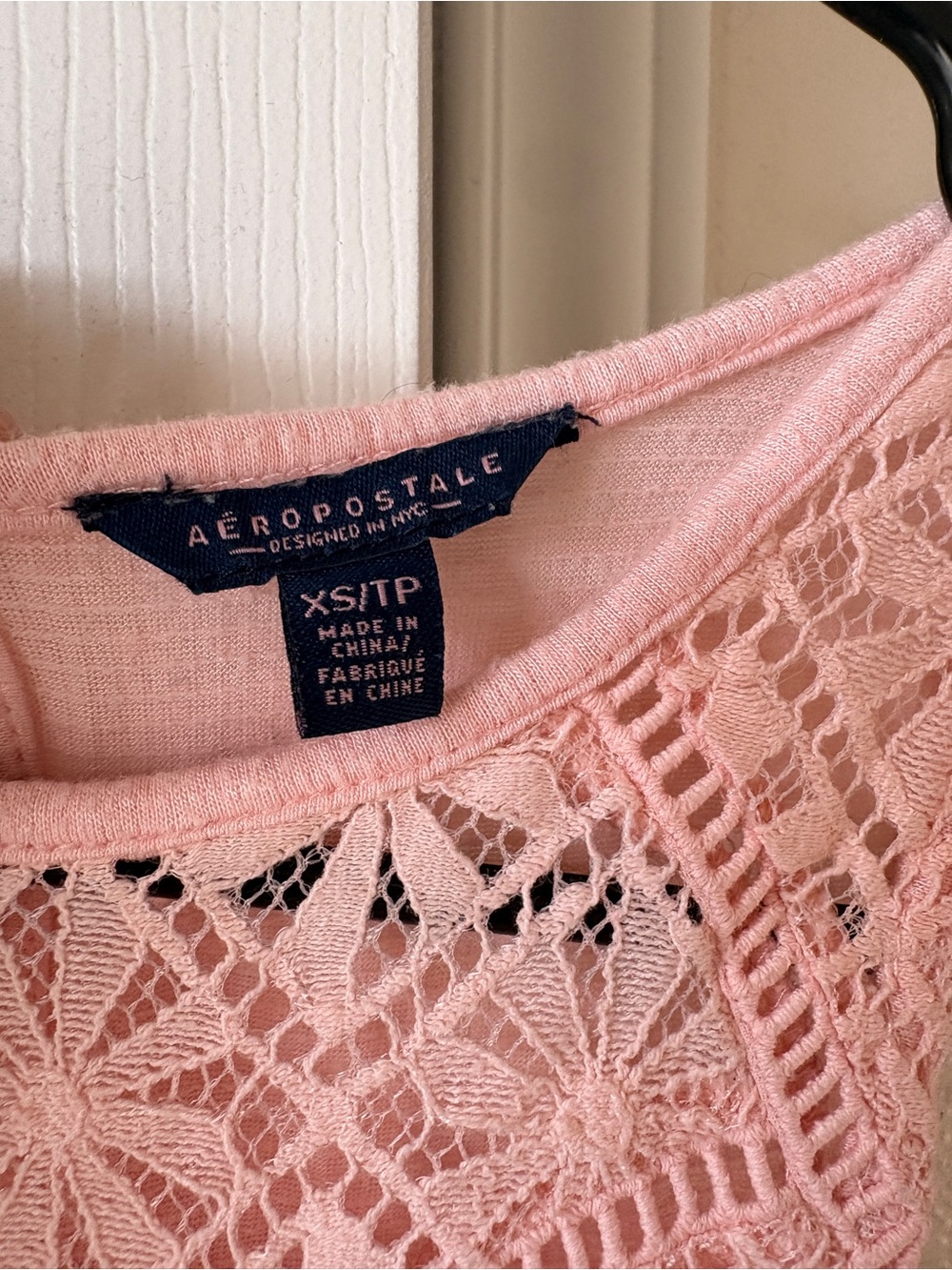 Aeropostale Light Pink Crochet Yoke Tank - Picture 2 of 3